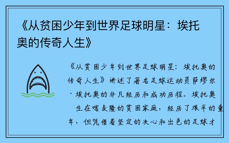 《从贫困少年到世界足球明星：埃托奥的传奇人生》